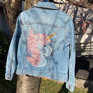 🦄 Custom hand painted denim jacket 🦄